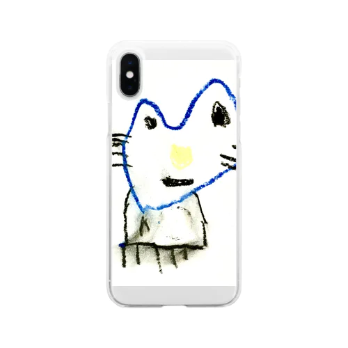 4歳児がかいたねこ Soft Clear Smartphone Case