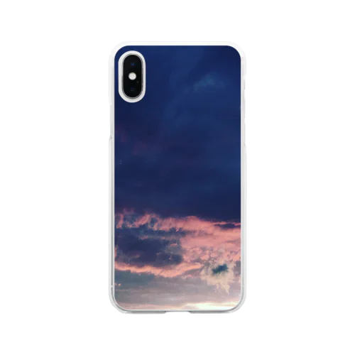 夏の夕空 Soft Clear Smartphone Case