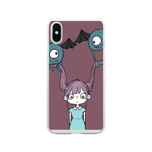 モジャモジャとツインテール Soft Clear Smartphone Case