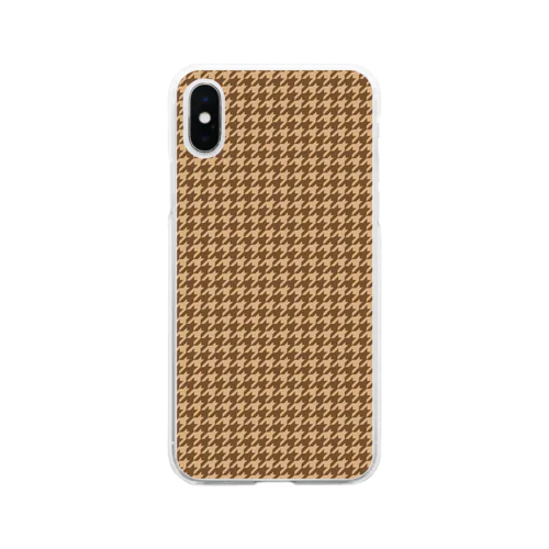 千鳥格子(テーマ：コーヒークッキー) Soft Clear Smartphone Case