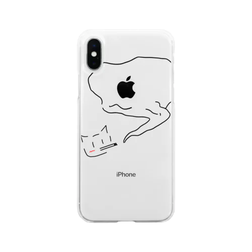 appleにけんかをうるねこ Soft Clear Smartphone Case