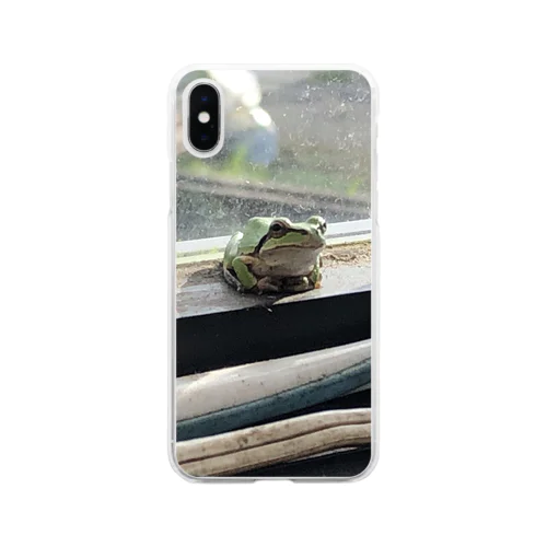 避難勧告アマガエル Soft Clear Smartphone Case