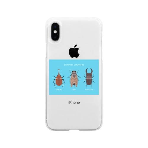 カブトムシ！セミ！クワガタ！ Soft Clear Smartphone Case