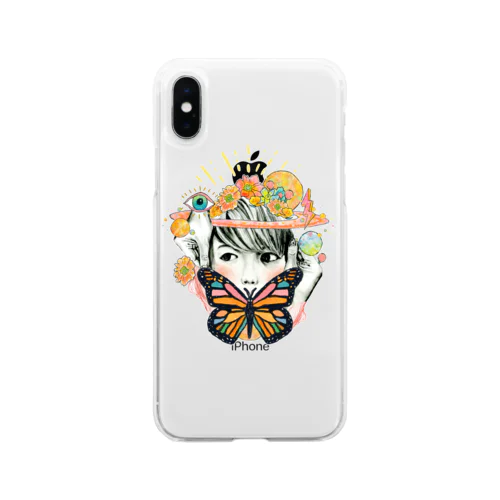 蝶と惑星 Soft Clear Smartphone Case