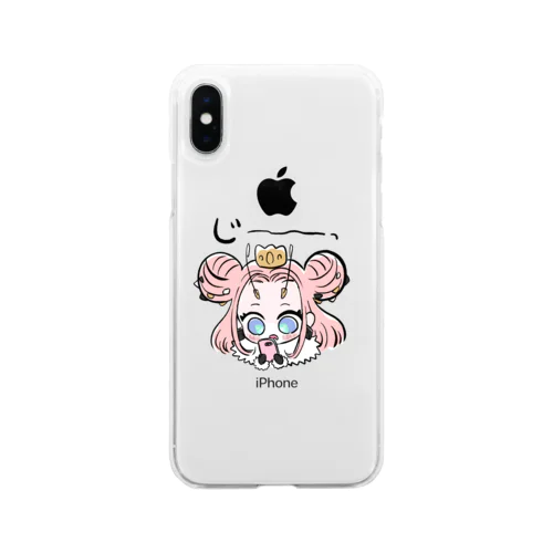 スマホ中毒なびびちゃん Soft Clear Smartphone Case