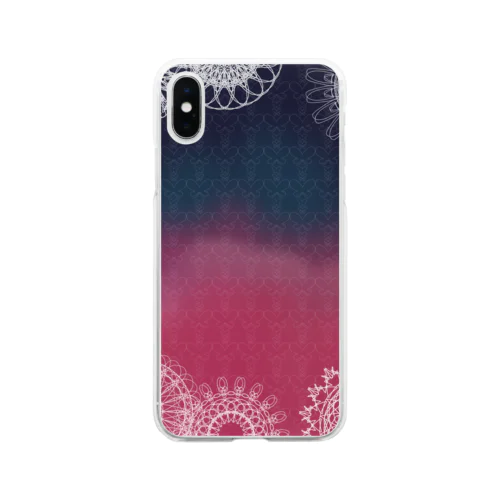 蝶と花 Soft Clear Smartphone Case