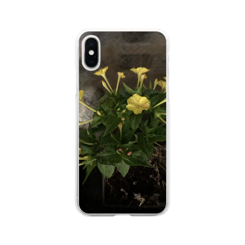 月見草の花言葉 Soft Clear Smartphone Case