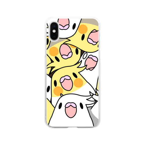 みっちりむっちり過密オカメインコさん【まめるりはことり】 Soft Clear Smartphone Case