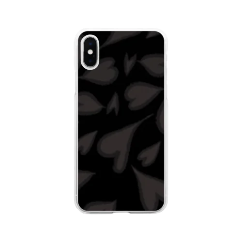 ブラックハート🖤 Soft Clear Smartphone Case