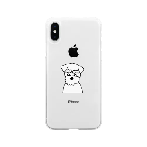 白シュナの眼差し Soft Clear Smartphone Case