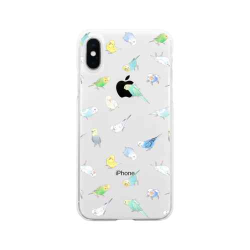 たっぷりセキセイインコちゃん【まめるりはことり】 Soft Clear Smartphone Case