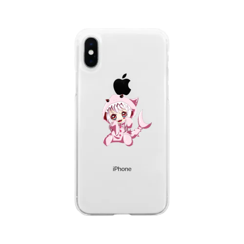 世界 夜月 Soft Clear Smartphone Case