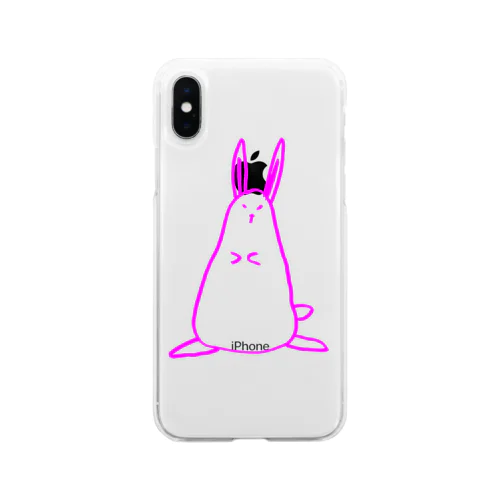 あすも楽しい ハロウィン 月の兎さん Soft Clear Smartphone Case