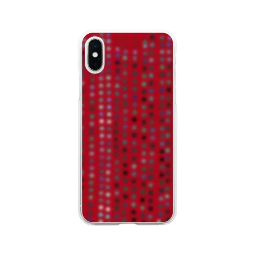 ぼんやりドット RED Soft Clear Smartphone Case