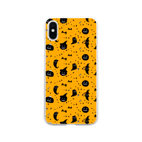 おばけパレード オレンジ Soft Clear Smartphone Case