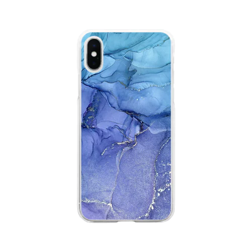 持ち歩けるアルコールインクアート Soft Clear Smartphone Case