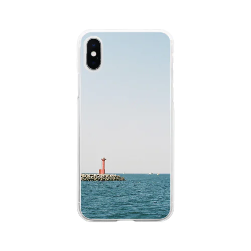 横須賀の水平線 Soft Clear Smartphone Case