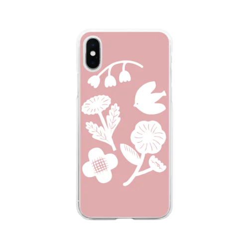 北欧フラワー Soft Clear Smartphone Case