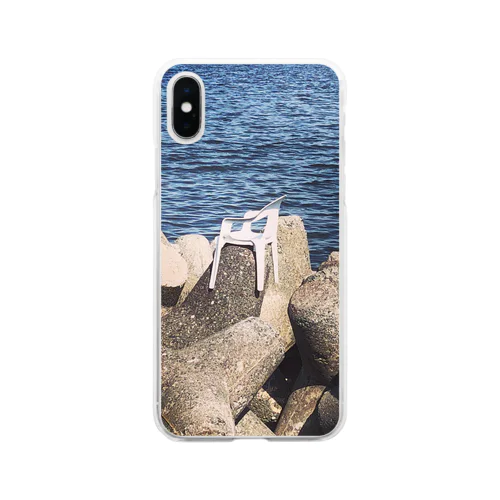 椅子onテトラポッド Soft Clear Smartphone Case