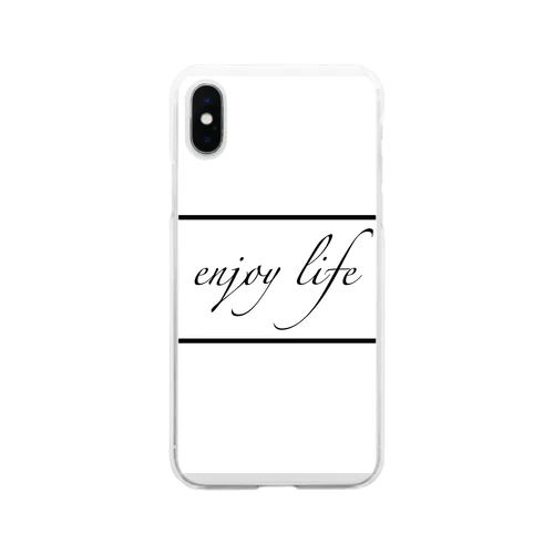 enjoy Life 矢印ボード風 Soft Clear Smartphone Case