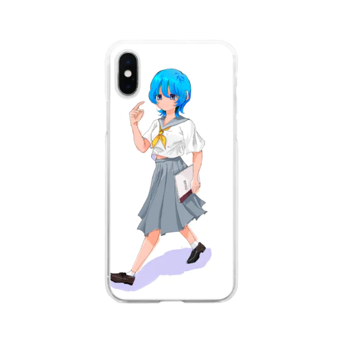 日直セーラー女の子 Soft Clear Smartphone Case