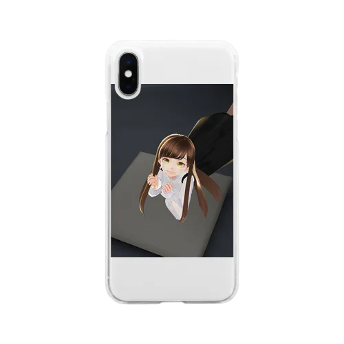 黒猫ナナちゃん   ゴロゴロバージョン Soft Clear Smartphone Case