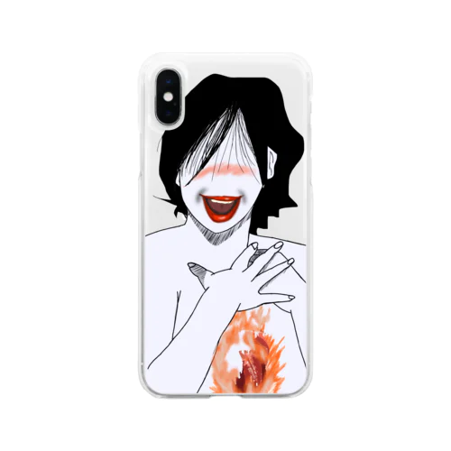 ハート♥️に火をつけて‼️ Soft Clear Smartphone Case