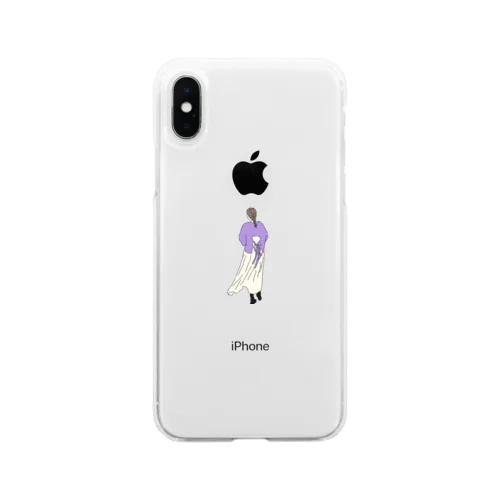 lady 紫 Soft Clear Smartphone Case