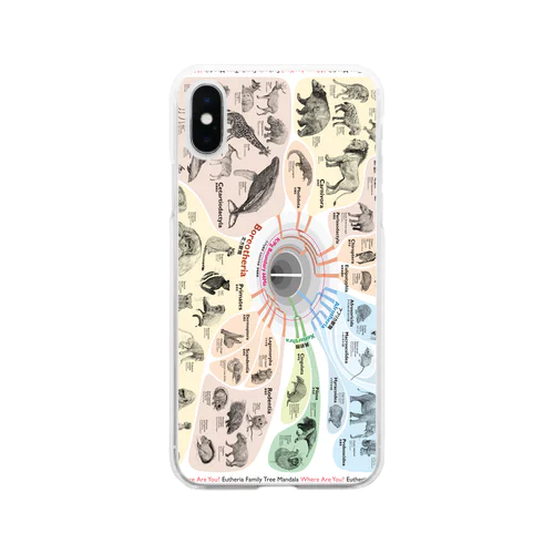 系統樹マンダラ【真獣類編】 Soft Clear Smartphone Case