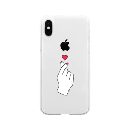 サランヘ指ハート♥ Soft Clear Smartphone Case