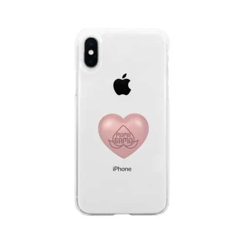 ピンクベージュハート Soft Clear Smartphone Case