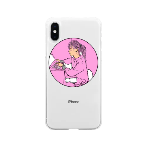 ピーチポニーテールちゃん。 Soft Clear Smartphone Case