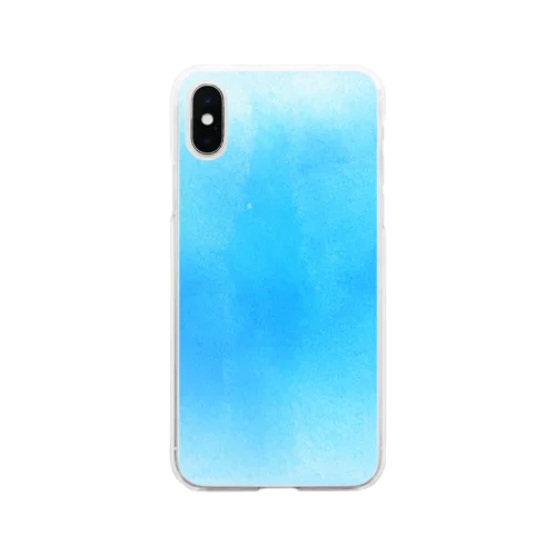 Ocean Blue　水彩 Soft Clear Smartphone Case