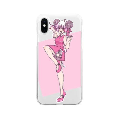 ケイトベアの桜チャイナ Soft Clear Smartphone Case