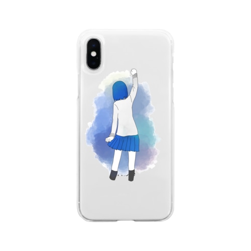 背中で語る系女子 Soft Clear Smartphone Case