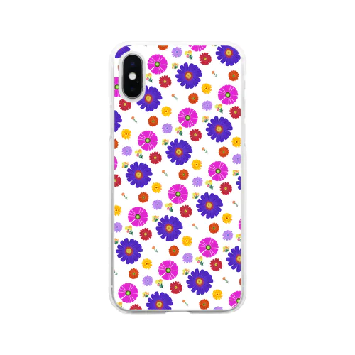 花花スマホケース Soft Clear Smartphone Case