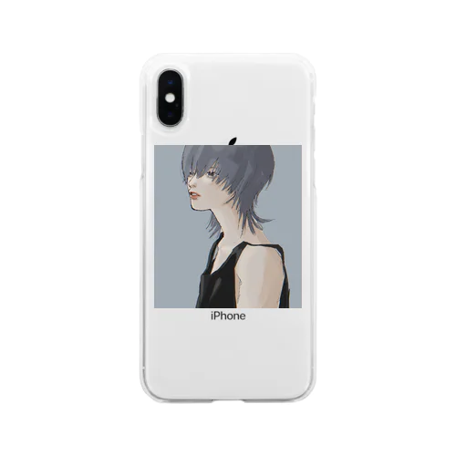 中性ウルフ Soft Clear Smartphone Case