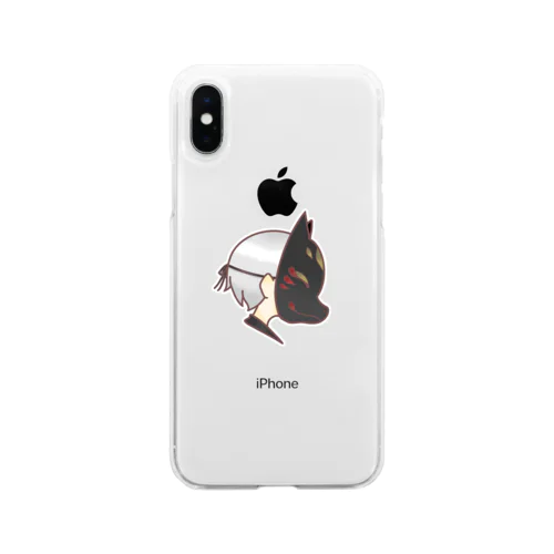 狐面くん Soft Clear Smartphone Case