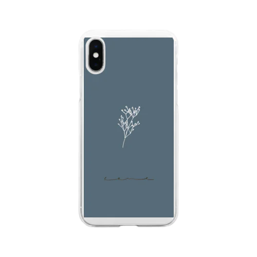 かすみ草 くすみブルー Soft Clear Smartphone Case