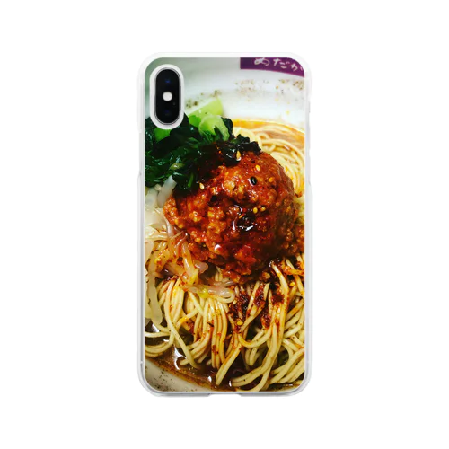 汁なし担担麺 Soft Clear Smartphone Case