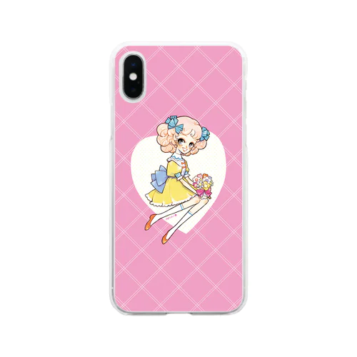 花束と少女 Soft Clear Smartphone Case