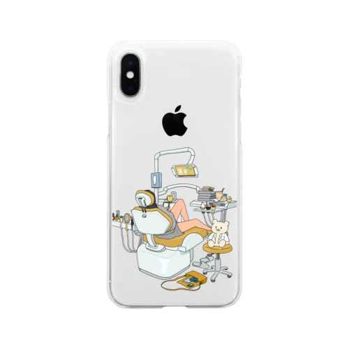 歯医者さんでくつろぐひと Soft Clear Smartphone Case
