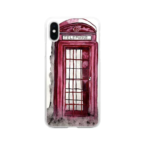 雨上がりのtelephone box Soft Clear Smartphone Case