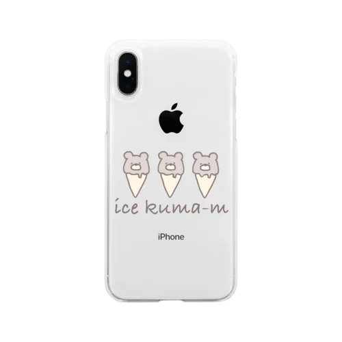 ice kuma-mʕ•ﻌ•✻ (色付き) Soft Clear Smartphone Case