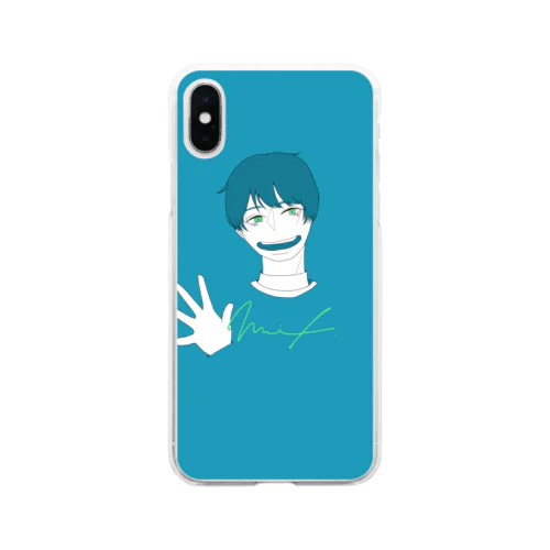 青 Soft Clear Smartphone Case