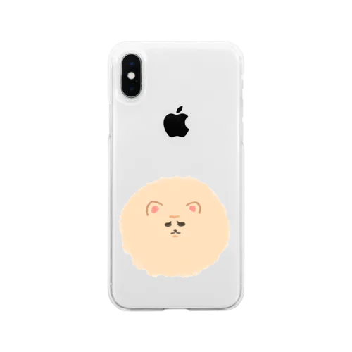 ふえくされたポメ　薄茶 Soft Clear Smartphone Case