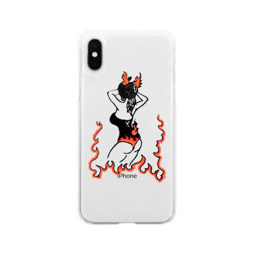 barning girl Soft Clear Smartphone Case