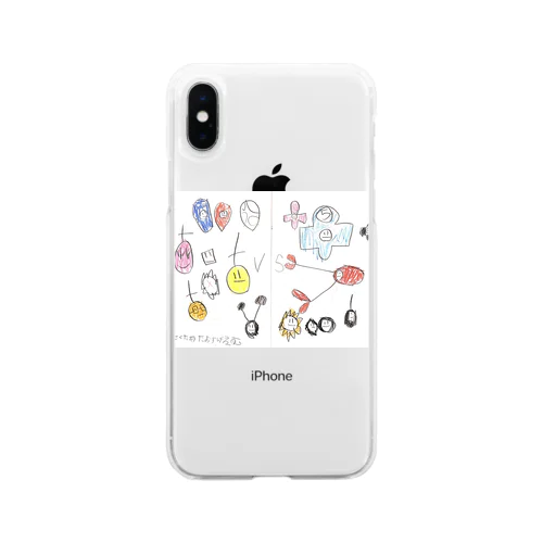 げーむ こどもの落書き Soft Clear Smartphone Case