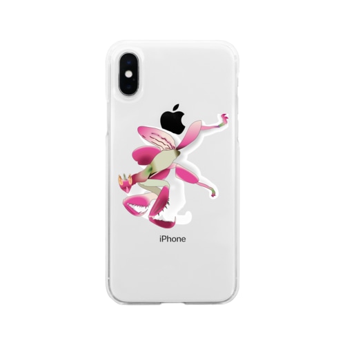いたずらデザイン(ちょっとハナカマキリついてますよ) Soft Clear Smartphone Case