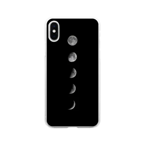月の満ち欠け Soft Clear Smartphone Case